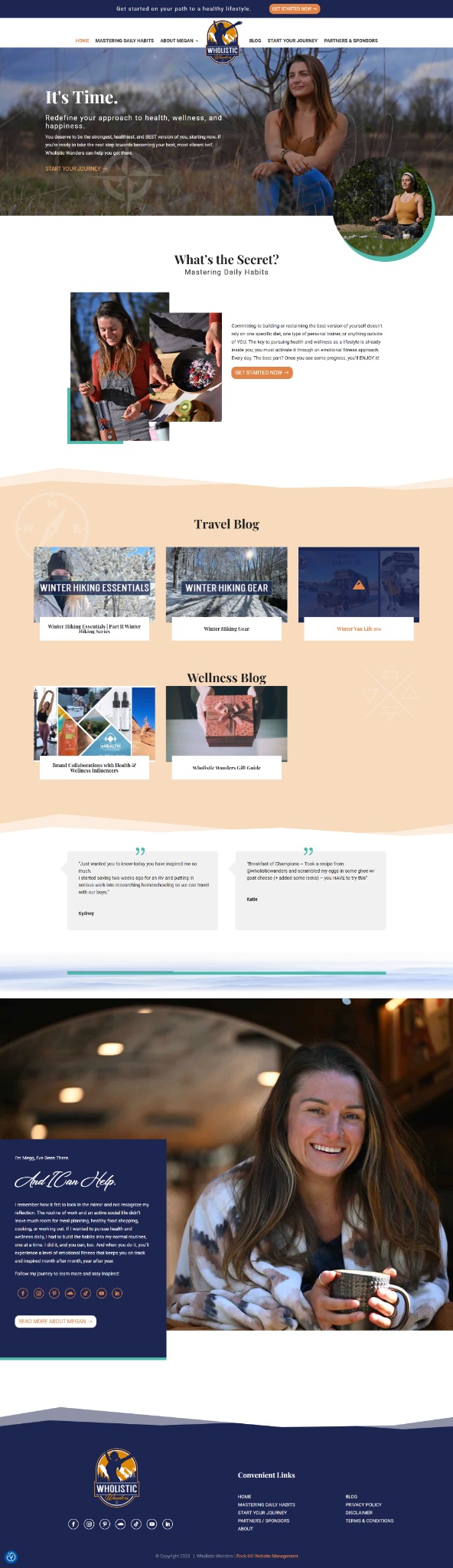 Wholistic Wanders Wholistic Wanders website layout