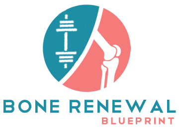 Redesigned Bone Renewal Blueprint logo combining a barbell and bone joint in teal and coral